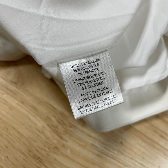 NWT Milly Ally Off-Shoulder Cady Dress Ecru White Size 12 Ruched Side Slit Hem - Picture 11 of 12
